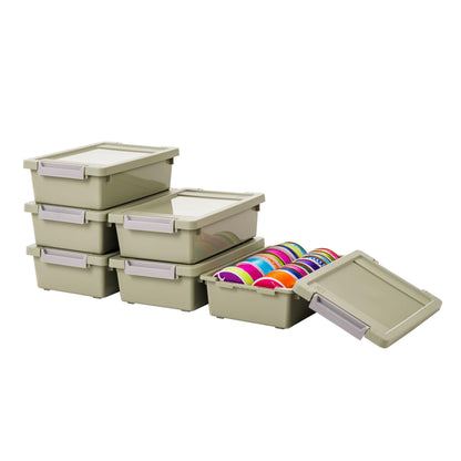 IRIS USA Storage Bins with Lids |Made in USA| 6 Qt - (4-Pack) - Clear