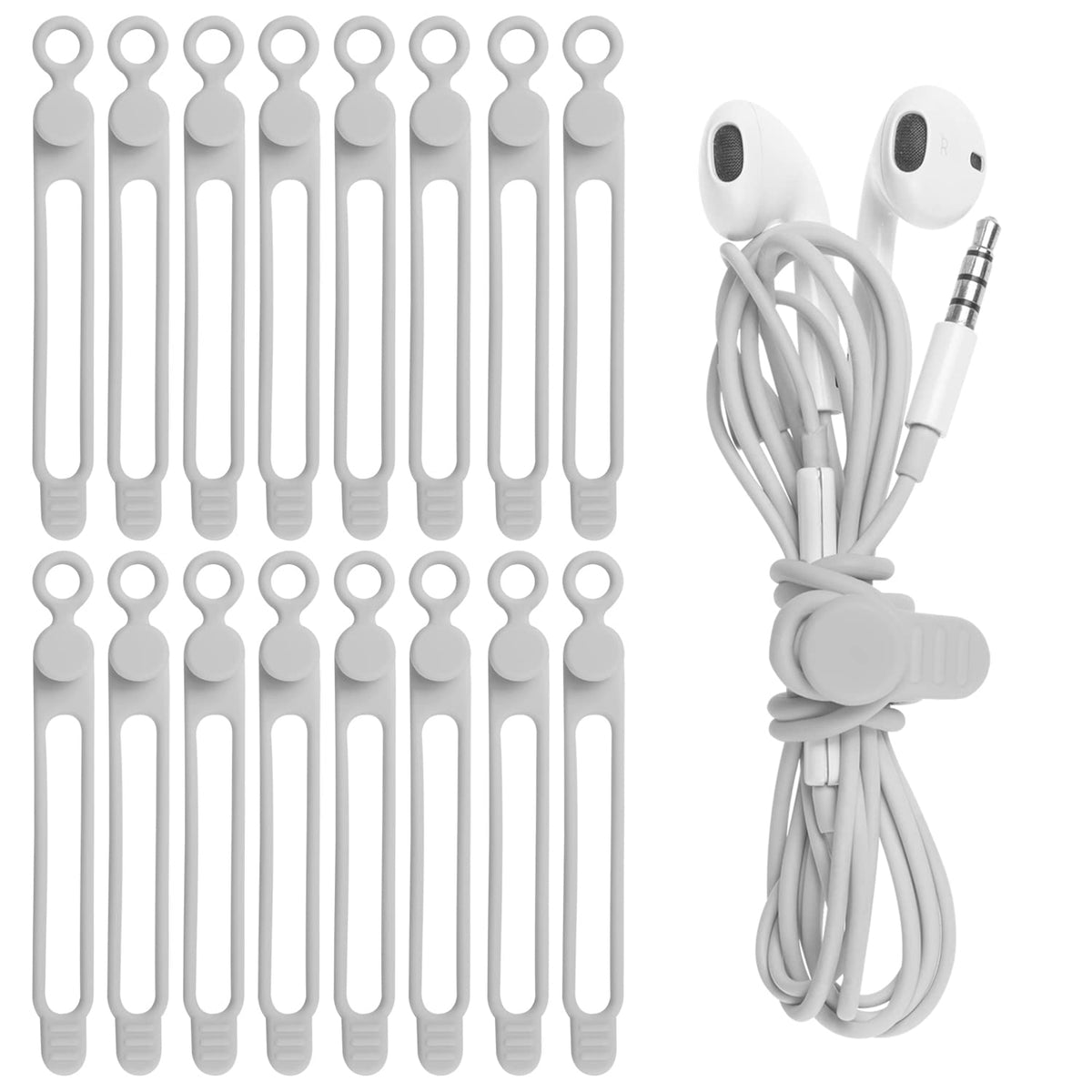 24Pcs Silicone Cable Ties, Cord Organizer Cable Management-Multi