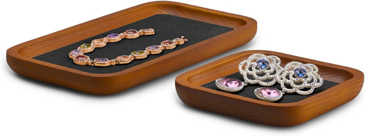 Oirlv Solid Wood Jewelry Display Tray Small Jewelry Tray Rings Earrings