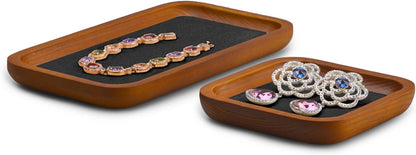 Oirlv Solid Wood Jewelry Display Tray Small Jewelry Tray Rings Earrings