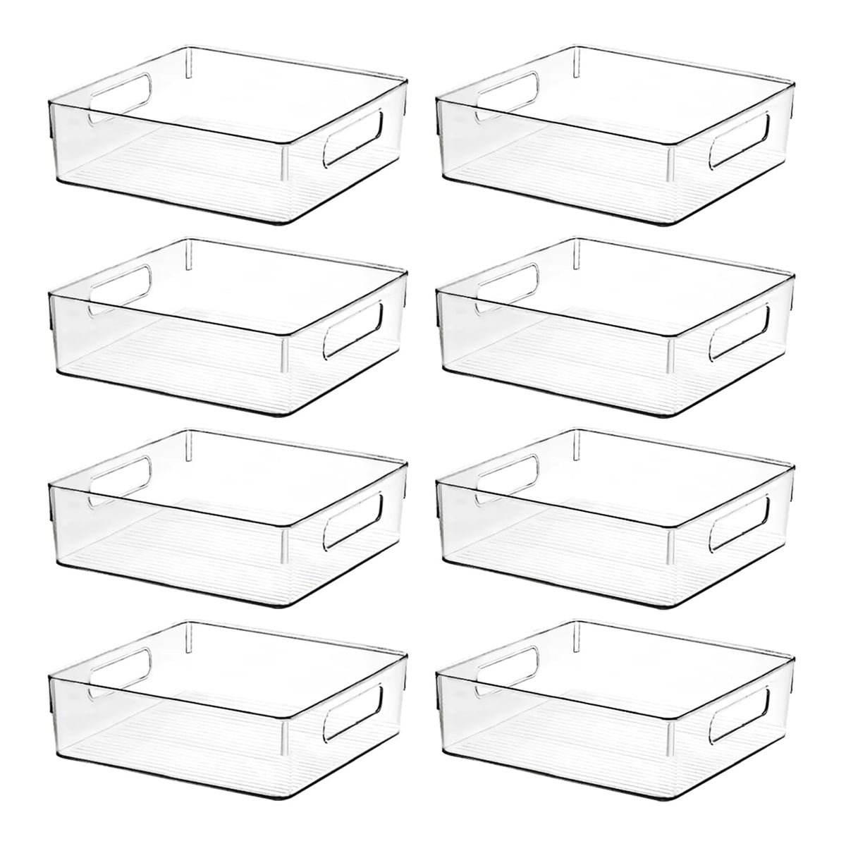 Clear Plastic Storage Bins, Pantry Organizers and Storage, Kitchen Organization and Storage Containers Bins for Organizing, Fridge, Freezer, Bathroom, Pantries, Medicine Cabinet Organizer Bin