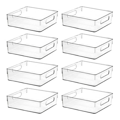 Clear Plastic Storage Bins, Pantry Organizers and Storage, Kitchen Organization and Storage Containers Bins for Organizing, Fridge, Freezer, Bathroom, Pantries, Medicine Cabinet Organizer Bin