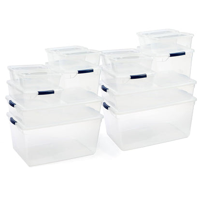 Rubbermaid Cleverstore 17 Quart Clear Latching Waterproof Stackable Airtight Storage Containers with Durable Latching Lids (6 Pack)