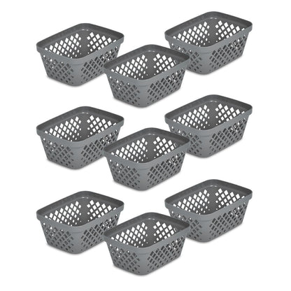 Glad Plastic Storage Basket Set - Multipurpose Drawer Trays, Kitchen Pantry Containers, and Bathroom Bins - 3 Pack Large Organizers, Grey
