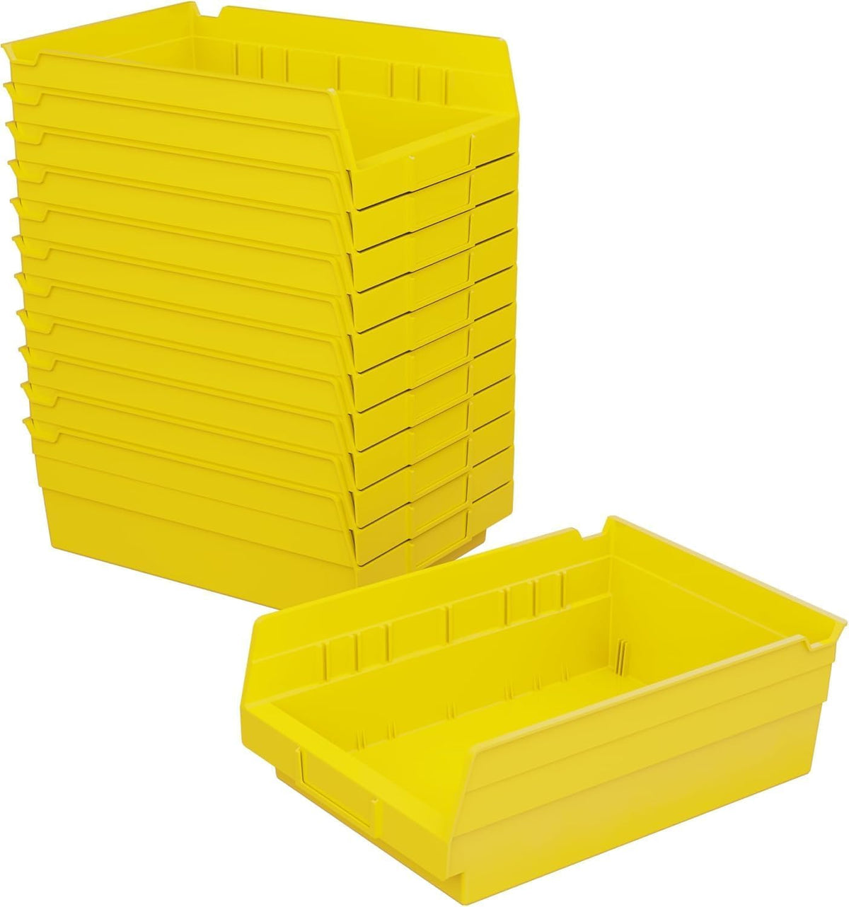 Akro-Mils 30150 Heavy Duty Plastic Shelf Bins, 12"x 8"x 4", Blue, 12-Pack