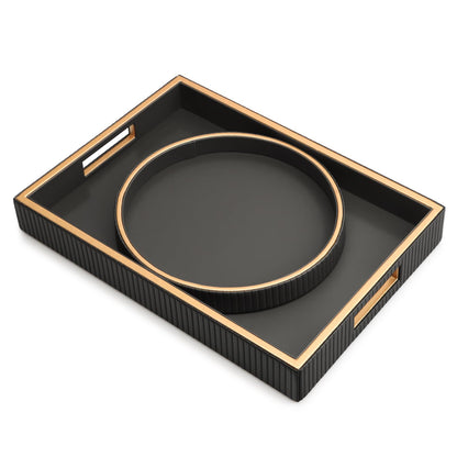 SANZIE Leather Tray Desktop Storage Organizer, Rectangle Valet Tray, Green