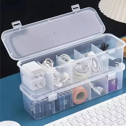 Multifunctional Cable Organizer Box Set, Durable Plastic Cable Management Storage Solution for Home & Office Use, Ideal for Organizing Various Items