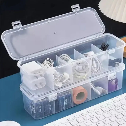 Multifunctional Cable Organizer Box Set, Durable Plastic Cable Management Storage Solution for Home & Office Use, Ideal for Organizing Various Items