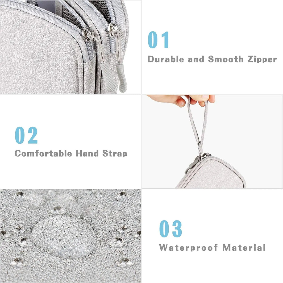 Travel Cable Accessories Bag Pouch,Portable Waterproof Storage Bag Electronic Organizer Case for Cable, Mouse,USB Cable,Power Bank,Cord, Charger, Phone, Earphone,Essentials