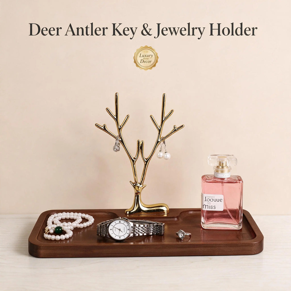 Modern Aesthetic Key Holder Rack - Practical Organizer with Compact Storage Shelves & Desktop Tray, for Entryway, Living Room Decor, Aesthetic Room Decor, Study Home Supplies