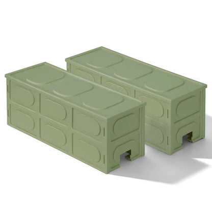 2 Pack PP Cable Management Box for Office & Home Organization with Openable Lid & Cable Entry Slots Green Christmas Decor