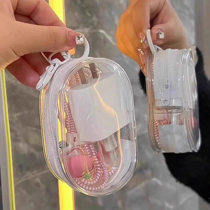 PVC Plastic Waterproof Cable Management Pouch with Hanging Hook - Compact Portable Organizer for Phone Cables, Chargers, Daily Essentials, Ideal for Business Trips, Daily Carry