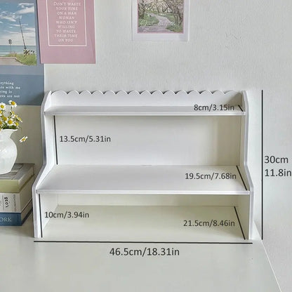 Double-Layer Storage Rack, Desktop Organizer Shelf, Multi-Functional Desk & Makeup Supplies Holder, Multi Purpose Organizers, Desk Accessories for Home and Office Use