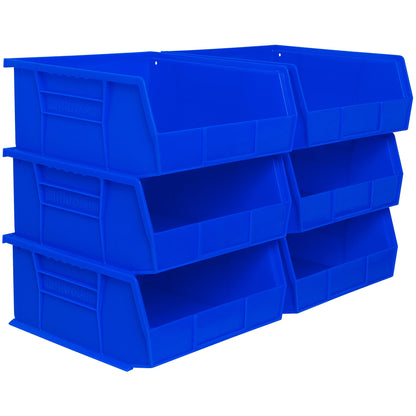 Akro-Mils 30235 AkroBins Plastic Storage Bins, 11"x11"x5", Red, 6-Pack
