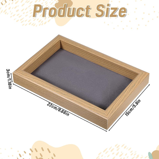 Wood Desk Organizer Tray, Felt Lined Wood Desk Tray Non Slip Letter Tray Display Wooden Inbox Desk Storage Tray for Pens Keys Watch Magazines Home and Office Workspace Organization Accessories