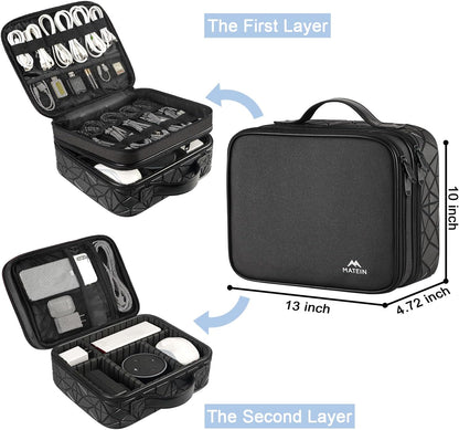 MATEIN Cord Organizer Case with Adjustable Divider, Large DJ Cable File Bag