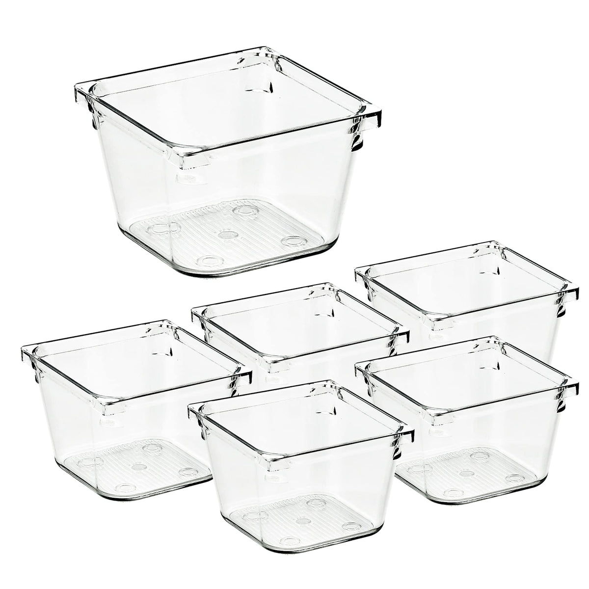 Ravinte 6 Pack Drawer Organizer, 6" x 9" Plastic Storage Bins