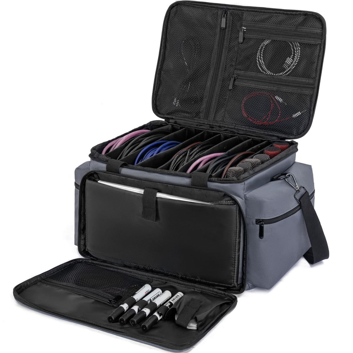 AKOZLIN Cable File Bag with Dividers for Sound Instrument Accessories