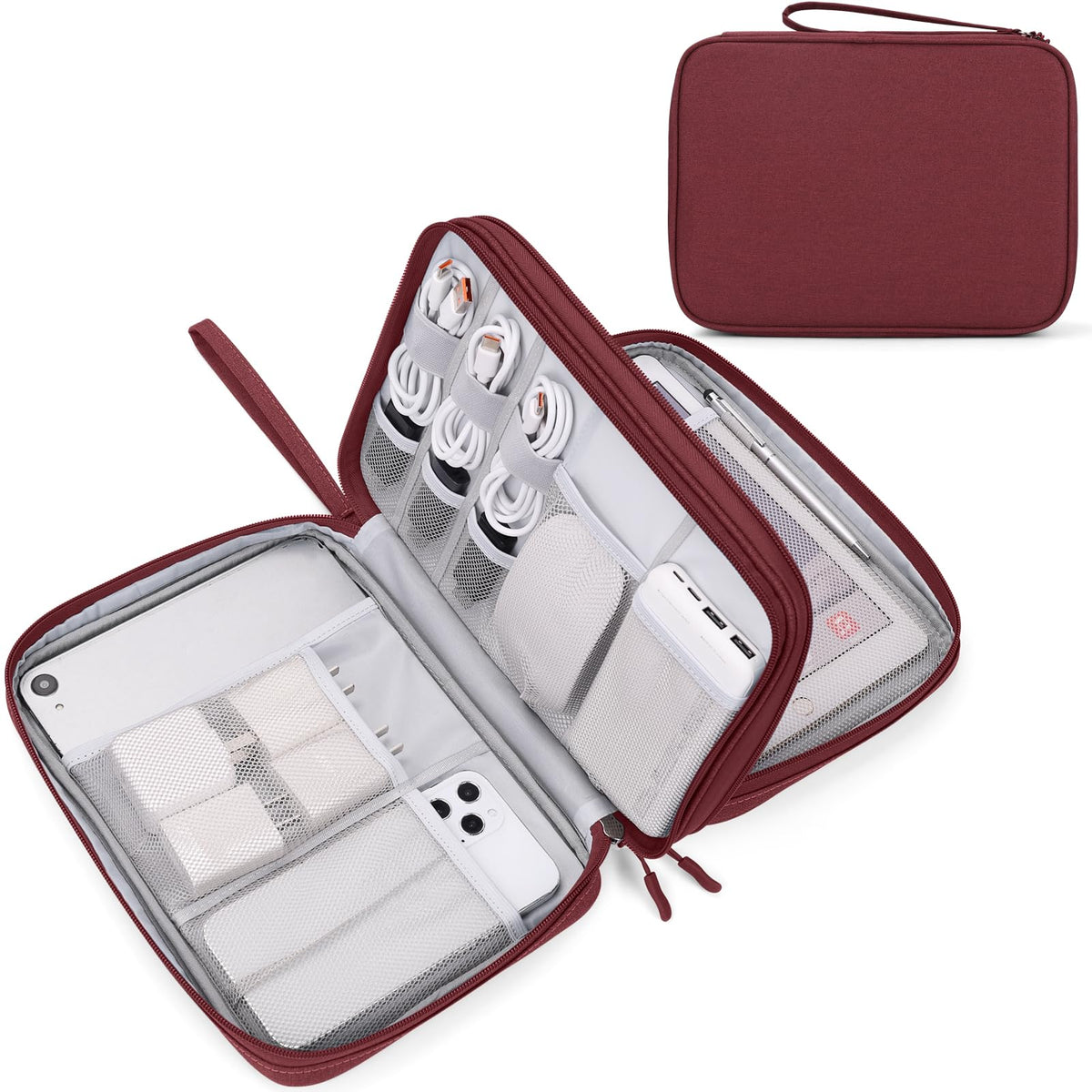 FYY Electronic Organizer, Travel Tech Pouch Bag, Cable Organizer Black