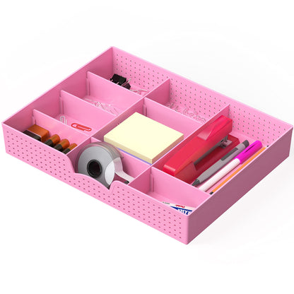 Simple Houseware Drawer Organizer Tray, 9 Adjustable Compartments, Clear
