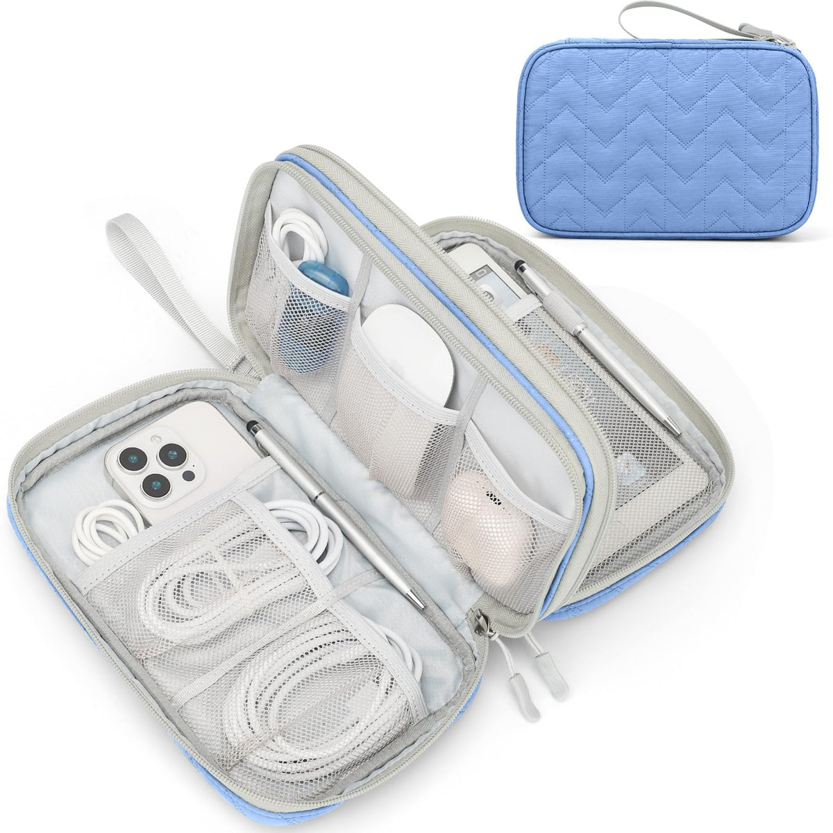 FYY Electronic Organizer, Travel Tech Pouch Bag, Cable Organizer Black