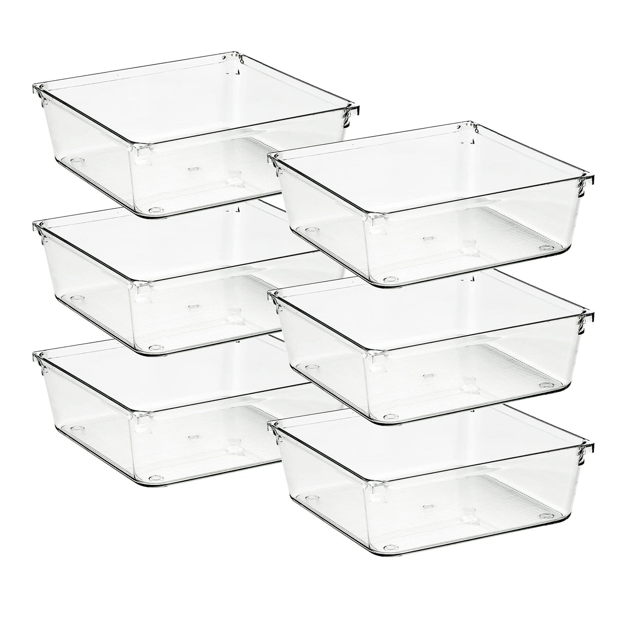 Ravinte 6 Pack Drawer Organizer, 6" x 9" Plastic Storage Bins