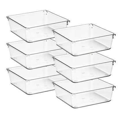 Ravinte 6 Pack Drawer Organizer, 6" x 9" Plastic Storage Bins