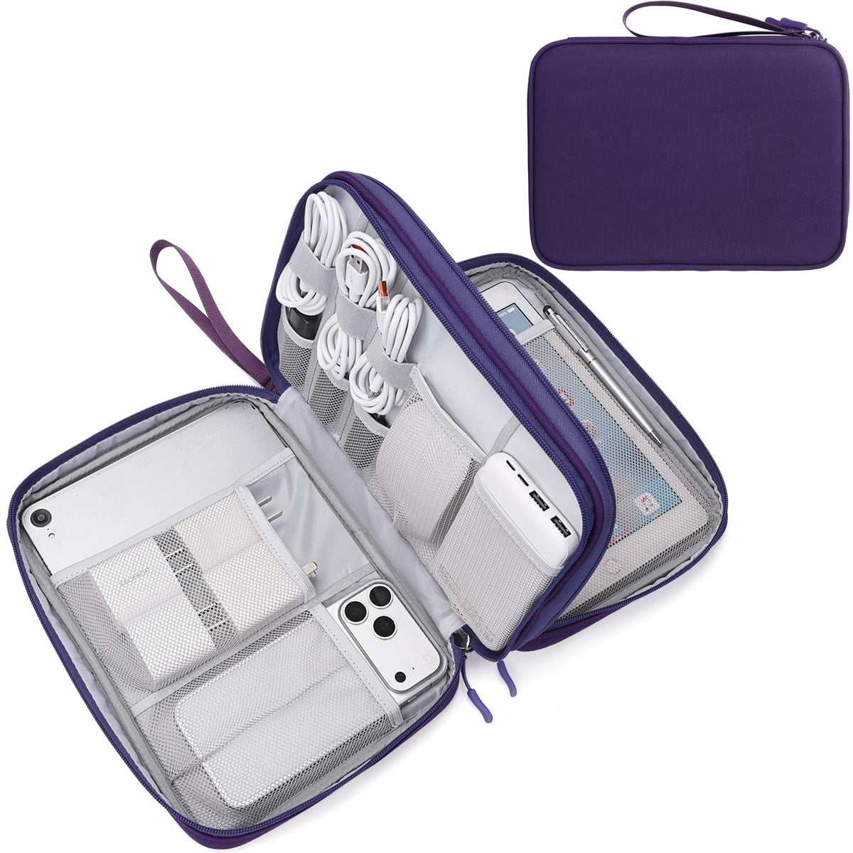 FYY Electronic Organizer, Travel Tech Pouch Bag, Medium, Black