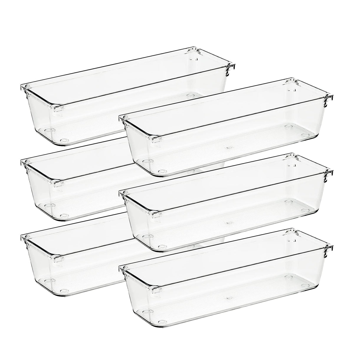 Ravinte 6 Pack Drawer Organizer, 6" x 9" Plastic Storage Bins