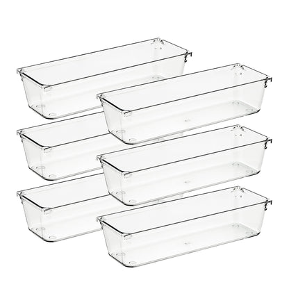 Ravinte 6 Pack Drawer Organizer, 6" x 9" Plastic Storage Bins