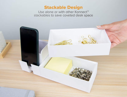 Bostitch Office Konnect Wide Accessory Tray, Desk Organizer, Storage, White