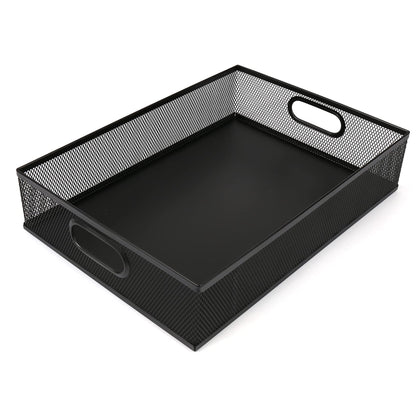 Desk Drawer Organizer, A4 Large Metal Mesh Desk Organizer Tray, Versatile Storage Box Set for Office Home Supplies,13 x 9 inches