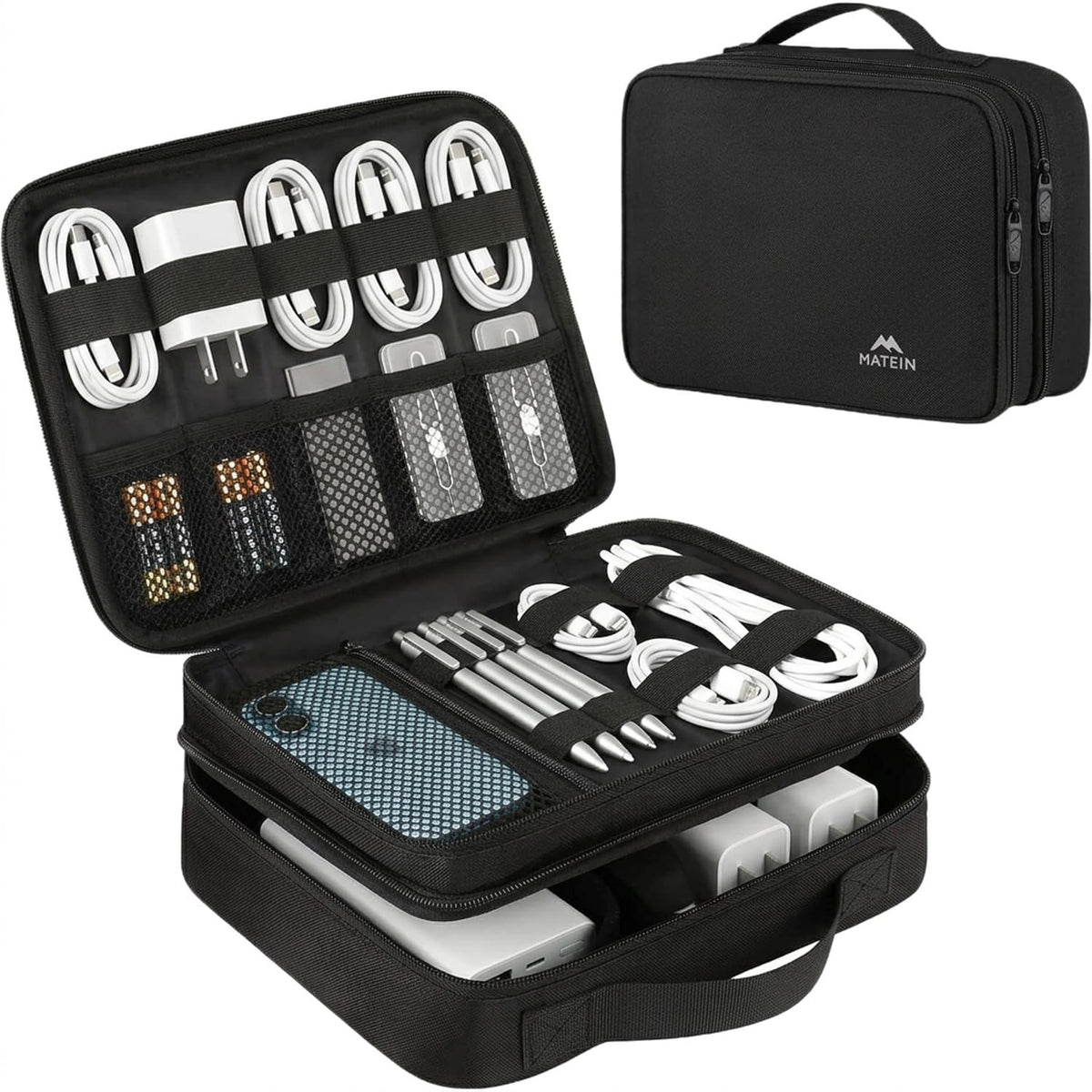 MATEIN Cable Organizer Bag, Large Travel Storage Bag, Sturdy Tool Case