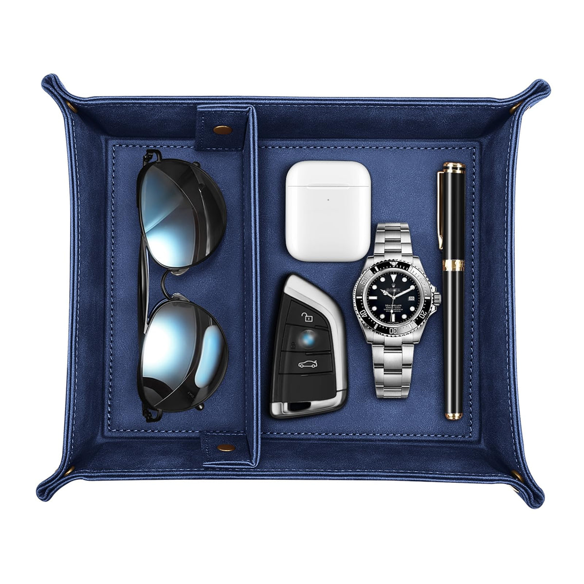 SITHON Valet Tray Desktop Storage Organizer with 2 Compartments