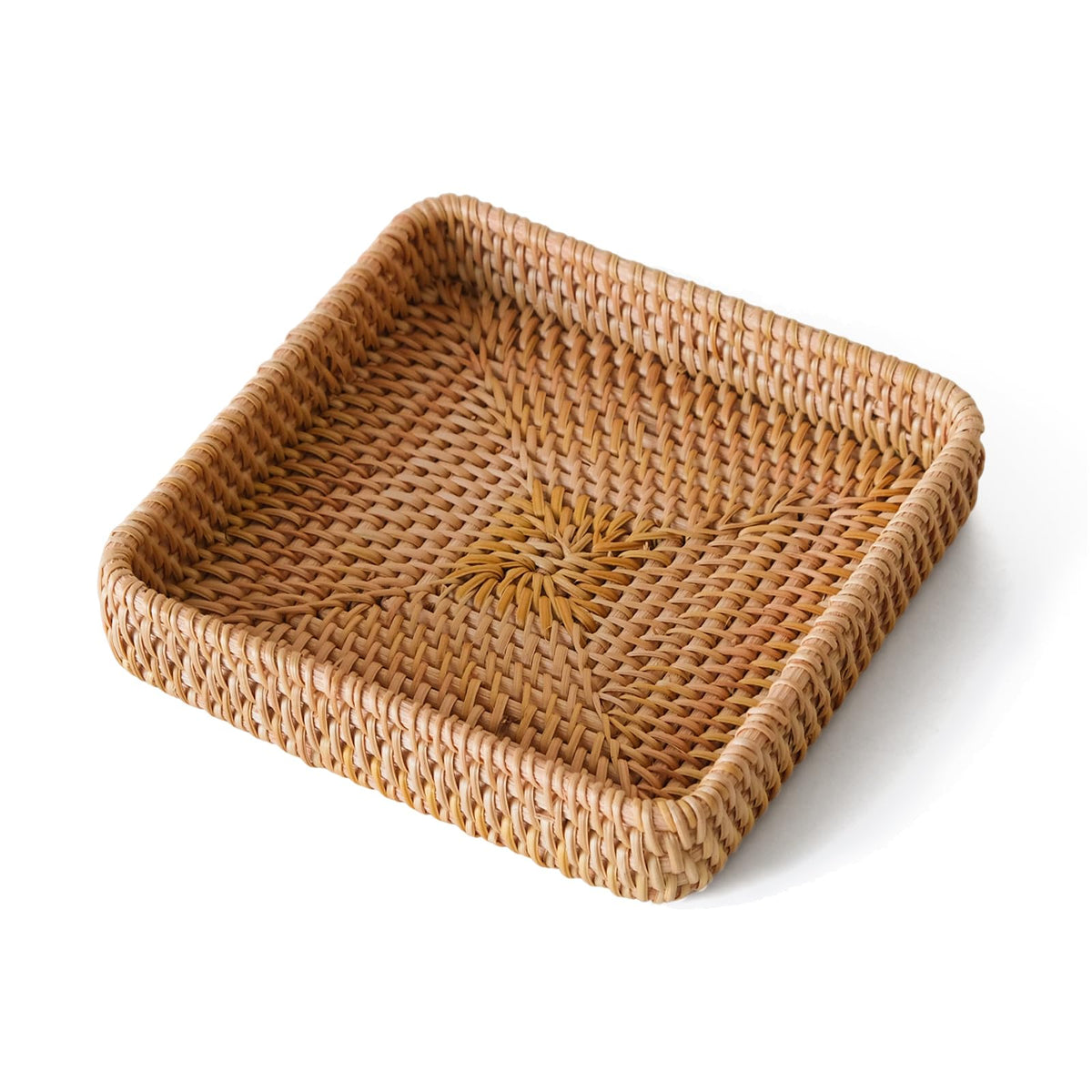 Rattan Serving Tray,Rectangle Wicker Storage Basket Set of 3 for Organizing