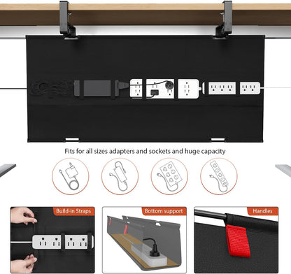 Univivi No Drill Under Desk Cable Management Tray, 36 inch Cable Management
