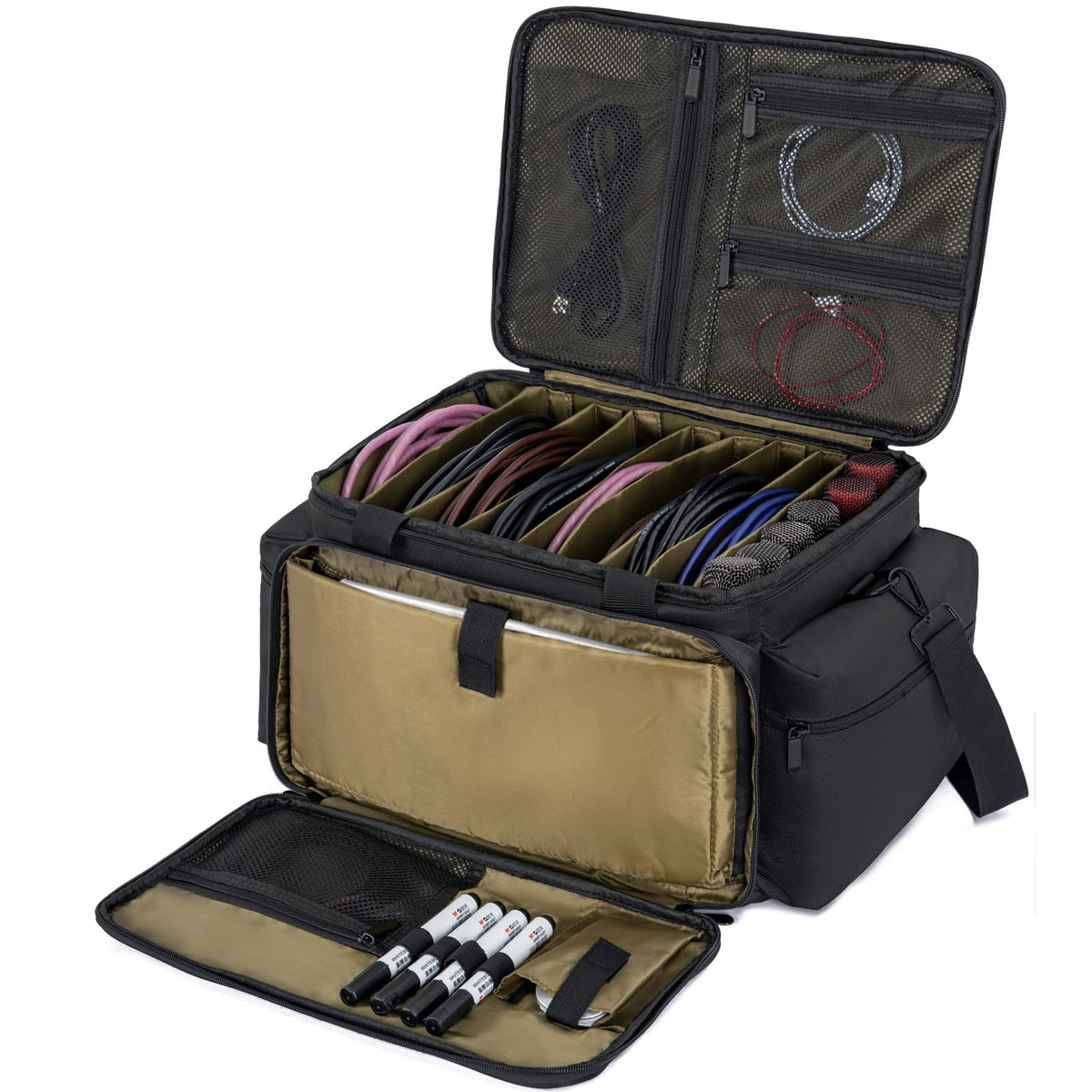 AKOZLIN Cable File Bag with Dividers for Sound Instrument Accessories