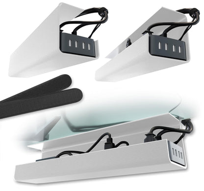 Scanfield Under Desk Cable Management Tray, No-Screw, 17-Inch, 2-Pack Black
