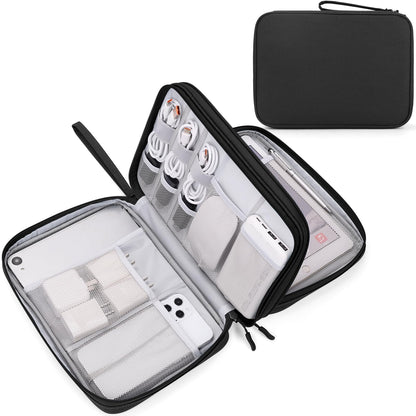 FYY Electronic Organizer, Travel Tech Pouch Bag, Cable Organizer Black