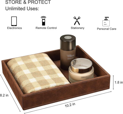 SITHON Valet Tray Desk Organizer PU Leather Catchall