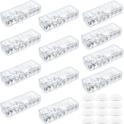 Tatuo Cord Organizer Box with Lid, Clear, 4 Pack