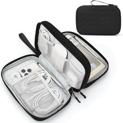 FYY Electronic Organizer, Travel Tech Pouch Bag, Cable Organizer Black