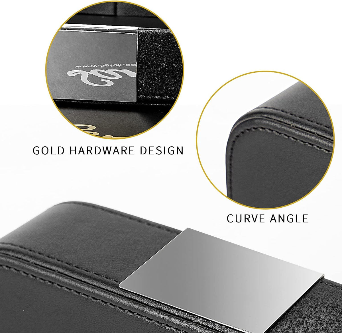 SANZIE Leather Tray Desktop Storage, Trinket Catchall Tray (Black)