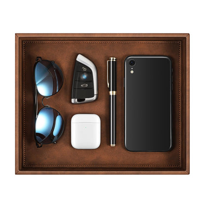 SITHON Valet Tray Desk Organizer PU Leather Catchall