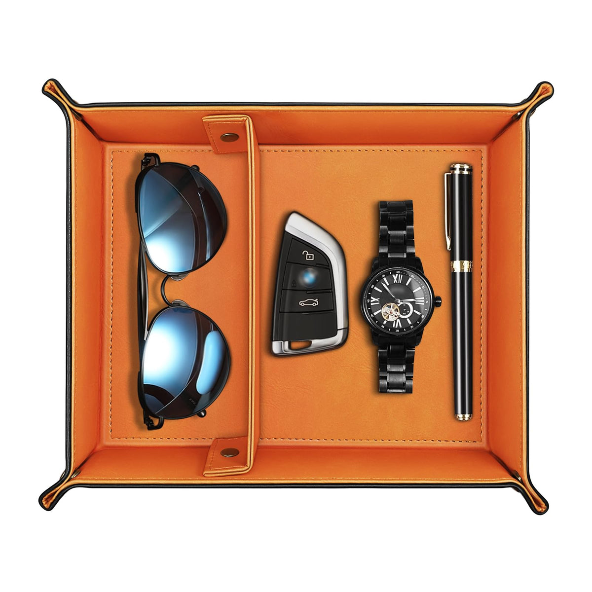 SITHON Valet Tray Desktop Storage Organizer with 2 Compartments