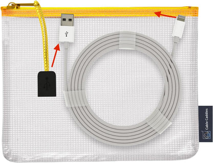 USB Cable Organizer Pouches, Color Coded Travel Cable Management Bags, 10 Pack