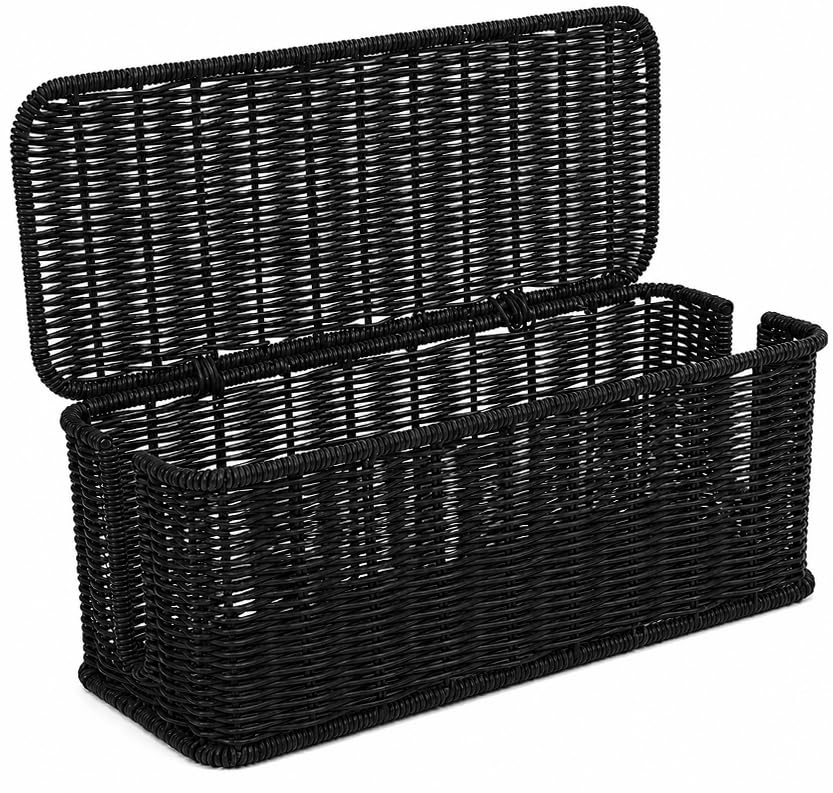 Cable Management Box, Handmade Rattan Cord Organizer for Power Strip