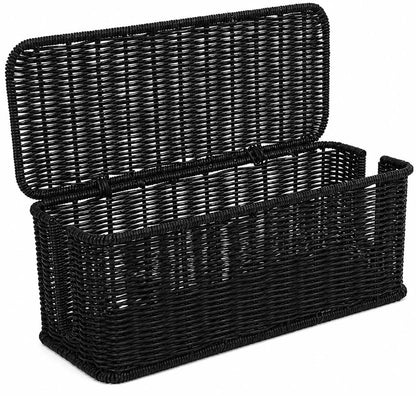 Cable Management Box, Handmade Rattan Cord Organizer for Power Strip