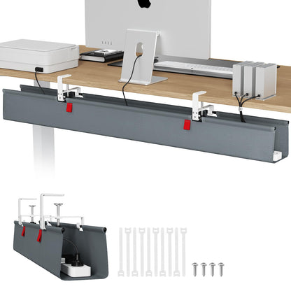 Univivi No Drill Under Desk Cable Management Tray, 36 inch Cable Management