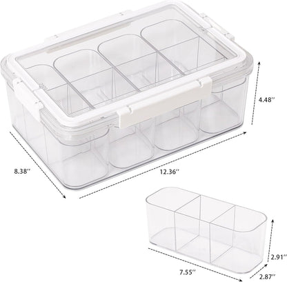 Large Cable Storage Box with Lid and Handle, Clear